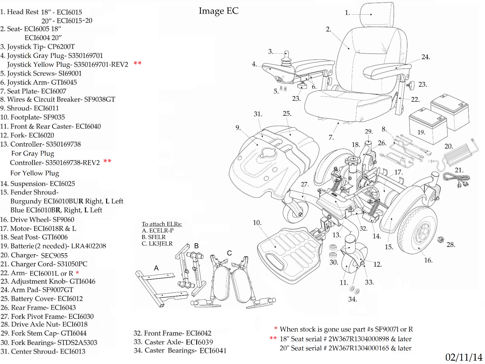 Replacement Parts For Image EC Mid Wheel Drive Power Wheelchair